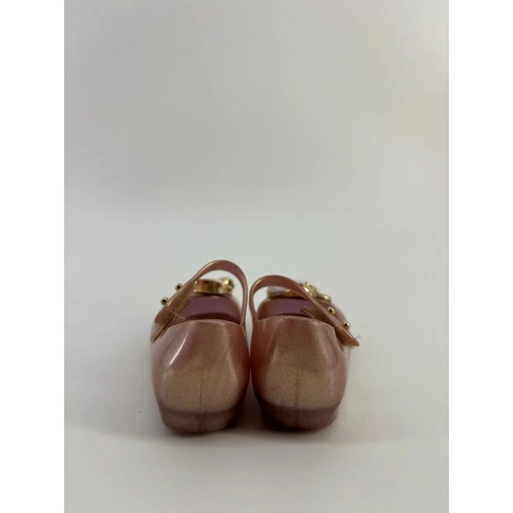 Mini Melissa Disney Beauty and the Beast Mrs Potts Chip Rose Gold Shoes Size 6